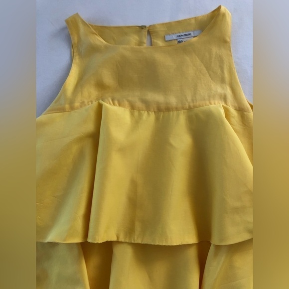 NWT Zara 3 Tiered Yellow Medium Dress - Picture 5 of 9